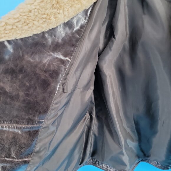 ✨ Laundry by Shelli Segal Leather & Faux Shearling Aviator Jacket – Size M ✨ - Picture 15 of 15